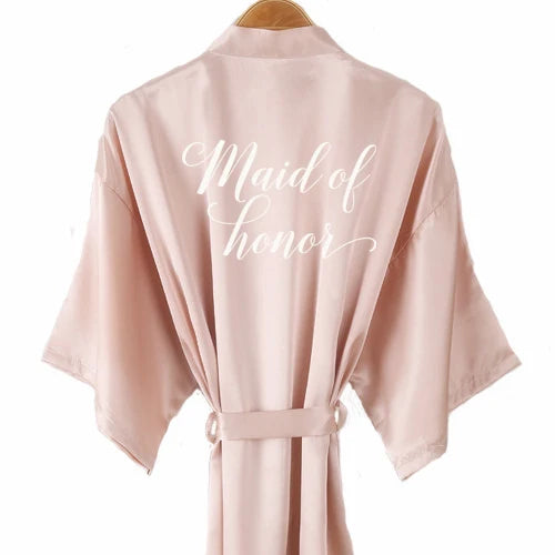 Champagne bathrobe bride bridal party sister team shower sleepwear bridesmaid wedding short robes - The Clothing Company Sydney