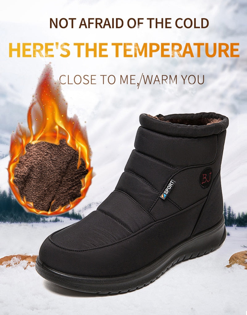 Thick Plush Winter Boots for Women Non-slip Waterproof Snow Boots Flat Heels Warm Cotton Padded Shoes The Clothing Company Sydney