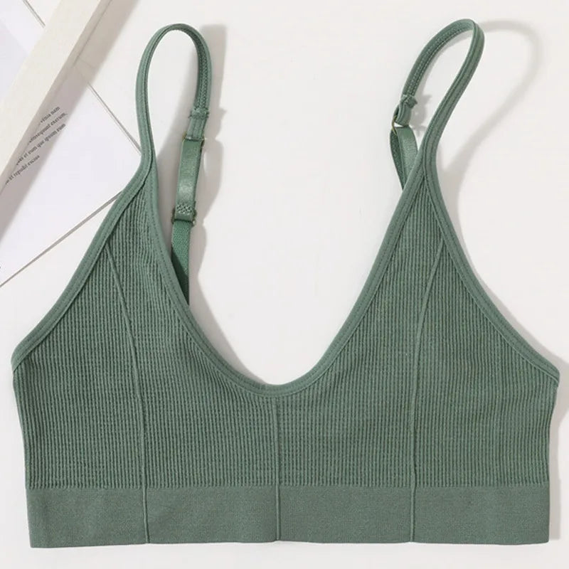 Seamless Tube Tops Bras U-shaped Back Lingerie Bralette Adjust Strap Bandeau Bra Ribbed Sports Underwear The Clothing Company Sydney