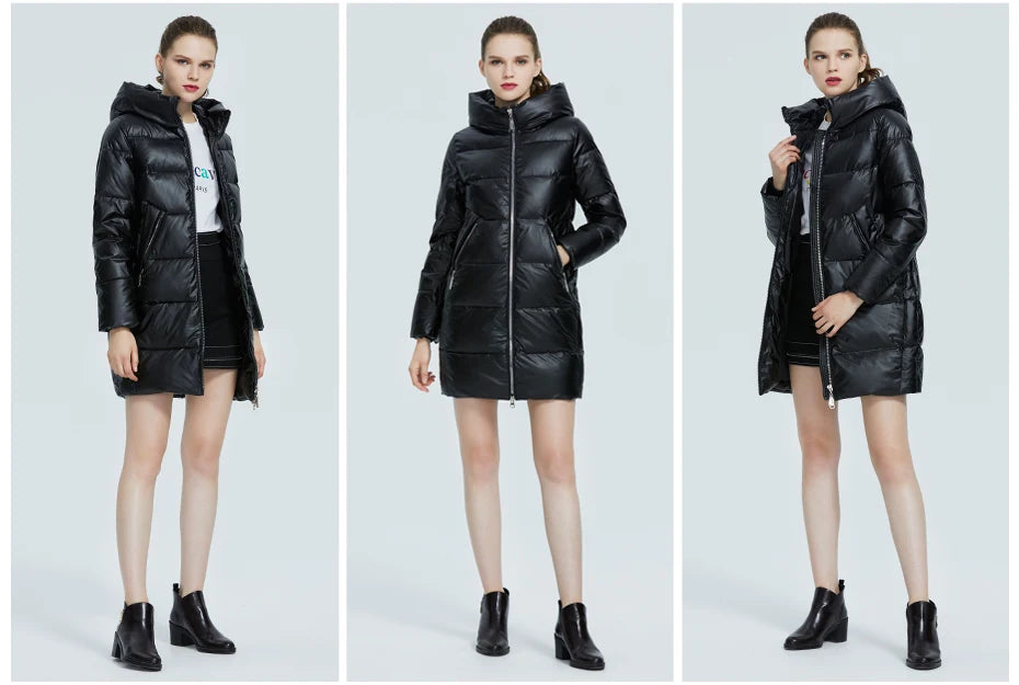 Women's Hooded Winter jacket fashion casual slim long warm cotton coat ladies parkas - The Clothing Company Sydney