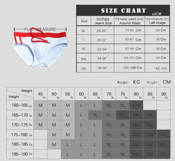 Push-Up Pad Enlarge Pouch Swimwear Colorful Padded Mens Swimming Briefs Swim Surf Beach Shorts Boxers Trunks The Clothing Company Sydney