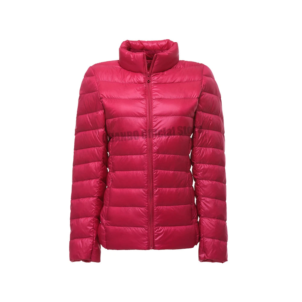 Women's Spring Jacket Fashion Short Ultra Lightweight Packable Puffer Coats Down Warm Slim Fit Parkas - The Clothing Company Sydney