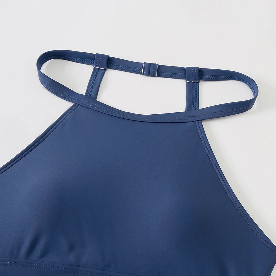 2 Piece High Neck Swimsuit Female Two Piece Swimwear Women High Waist Bikini Set Beach Wear for Bathing Suit The Clothing Company Sydney