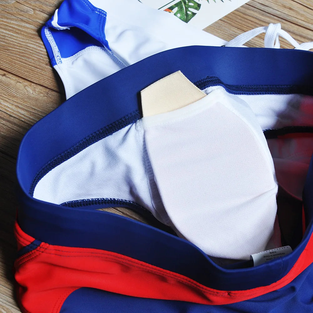 Push-Up Pad Enlarge Pouch Swimwear Colorful Padded Mens Swimming Briefs Swim Surf Beach Shorts Boxers Trunks The Clothing Company Sydney