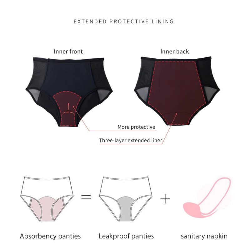 Menstrual Panties For Women Period Underwear 4 Layer Plus Size Heavy Flow Absorbency Leakproof Physiological Sanitary Lingerie - The Clothing Company Sydney