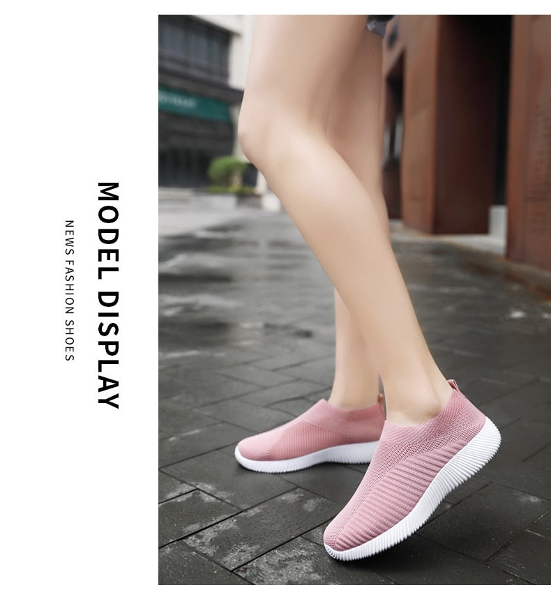 Women's Vulcanized Shoes High Quality Women Sneakers Slip On Flats Shoes Women Loafers Walking Flats The Clothing Company Sydney