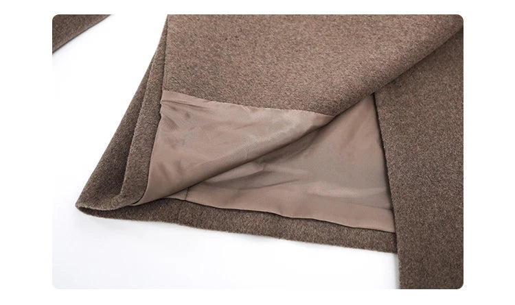 Women's Wool Blend Coat Solid Mid Long Woollen Blazer Thick Warm Blouse Overcoat Office Autumn Winter Jacket - The Clothing Company Sydney