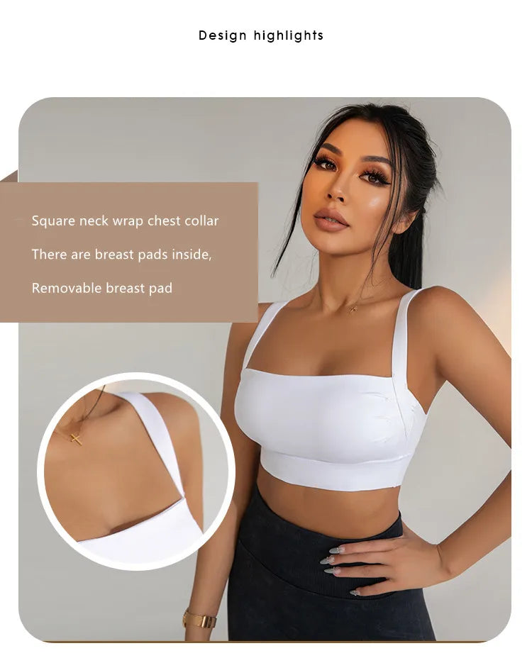 Shockproof Sports Bra Women's Vest Style Removable Padding Running Training Fitness Clothing Yoga Top - The Clothing Company Sydney