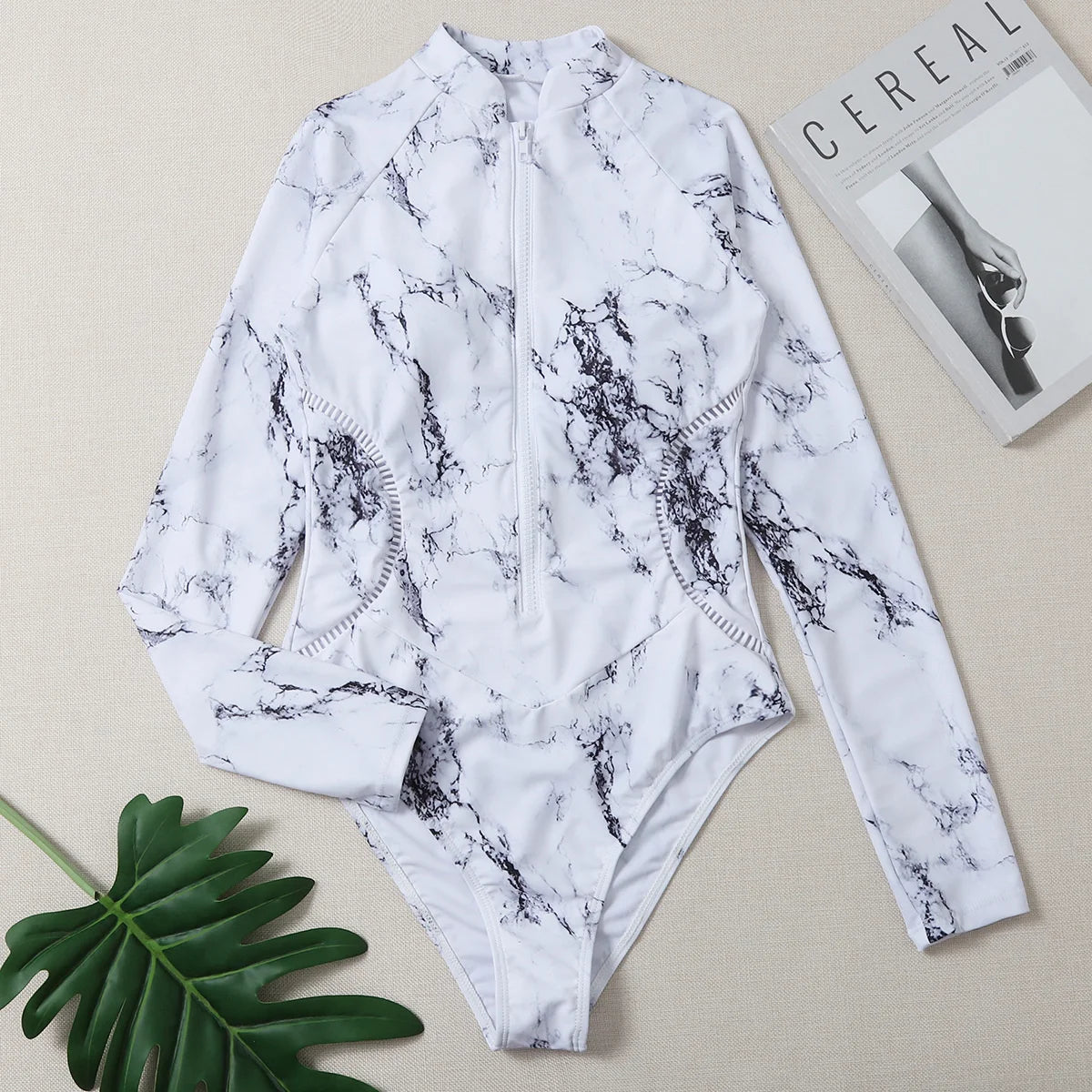 One Piece Swimsuit For Sports Surfing Long Sleeve Swimwear Women's Bodysuit Swimming Bathing Suit Beachwear Pool Bather - The Clothing Company Sydney