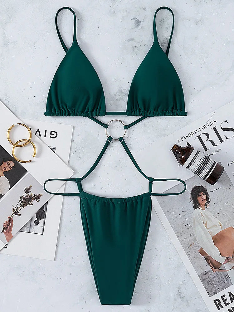 Extreme Mini Micro String Women Swimwear One Piece Swimsuit Female Cross Backless Monokini High Cut Bathing Suit The Clothing Company Sydney