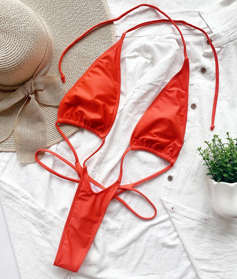 Extreme Mini Micro String Women Swimwear One Piece Swimsuit Female Cross Backless Monokini High Cut Bathing Suit The Clothing Company Sydney