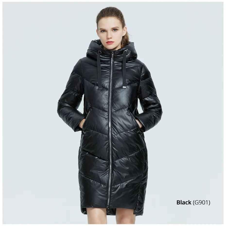 Women's Hooded Winter jacket fashion casual slim long warm cotton coat ladies parkas - The Clothing Company Sydney