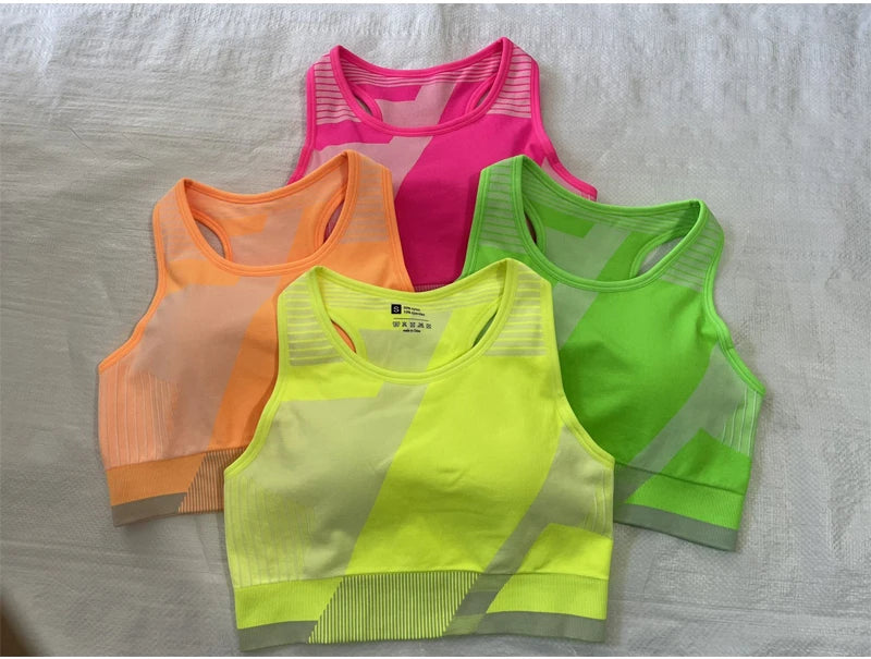 Yoga Set Sport Bra and Shorts fluorescent Gym Set 2 Piece GYM Workout Sportwear Padded Vest Fitness Suit The Clothing Company Sydney
