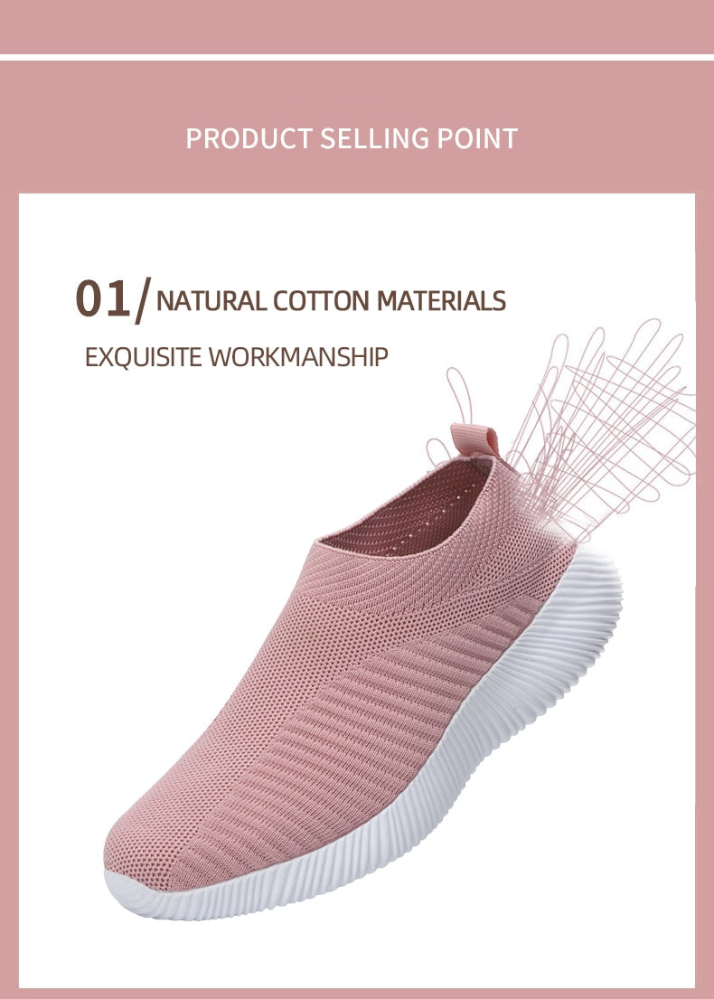Women's Vulcanized Shoes High Quality Women Sneakers Slip On Flats Shoes Women Loafers Walking Flats The Clothing Company Sydney