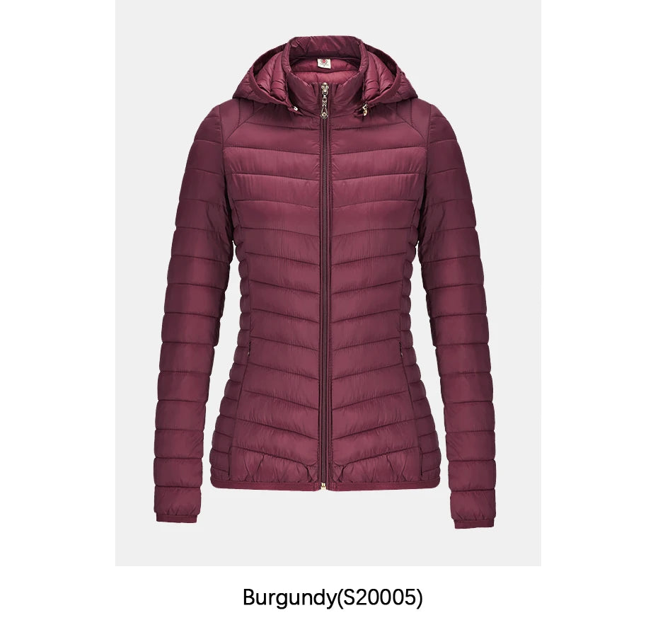 Winter Parka Ultralight Padded Puffer Jacket For Women's Coat With Hood Outdoor Warm Lightweight Outwear With Storage Bag The Clothing Company Sydney
