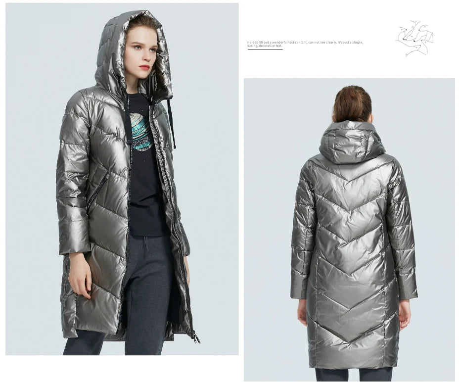 Women's Hooded Winter jacket fashion casual slim long warm cotton coat ladies parkas - The Clothing Company Sydney