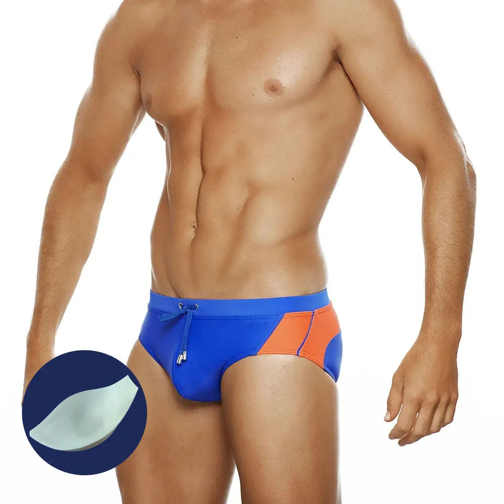 Push-Up Pad Enlarge Pouch Swimwear Colorful Padded Mens Swimming Briefs Swim Surf Beach Shorts Boxers Trunks The Clothing Company Sydney