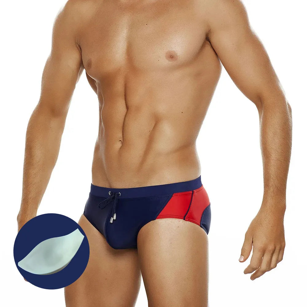 Push-Up Pad Enlarge Pouch Swimwear Colorful Padded Mens Swimming Briefs Swim Surf Beach Shorts Boxers Trunks The Clothing Company Sydney