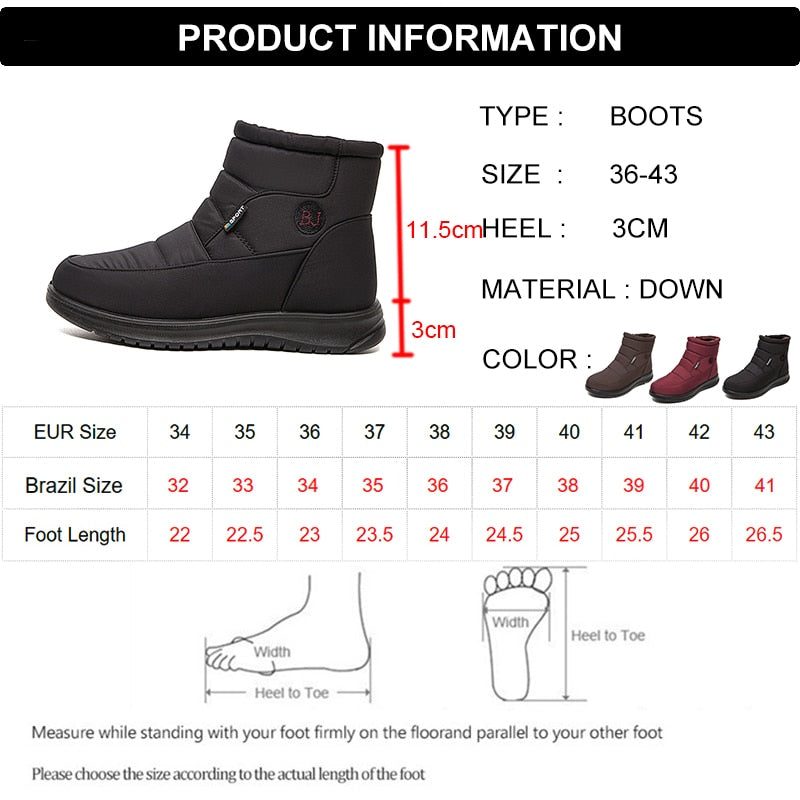 Thick Plush Winter Boots for Women Non-slip Waterproof Snow Boots Flat Heels Warm Cotton Padded Shoes The Clothing Company Sydney