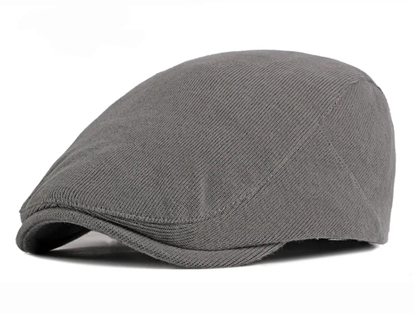 Spring Autumn Berets Hat Men's knitting Visor Cap Casual Fashion Women Beret Solid Yellow Blue Peaked Flat Cap Duckbill Hat - The Clothing Company Sydney