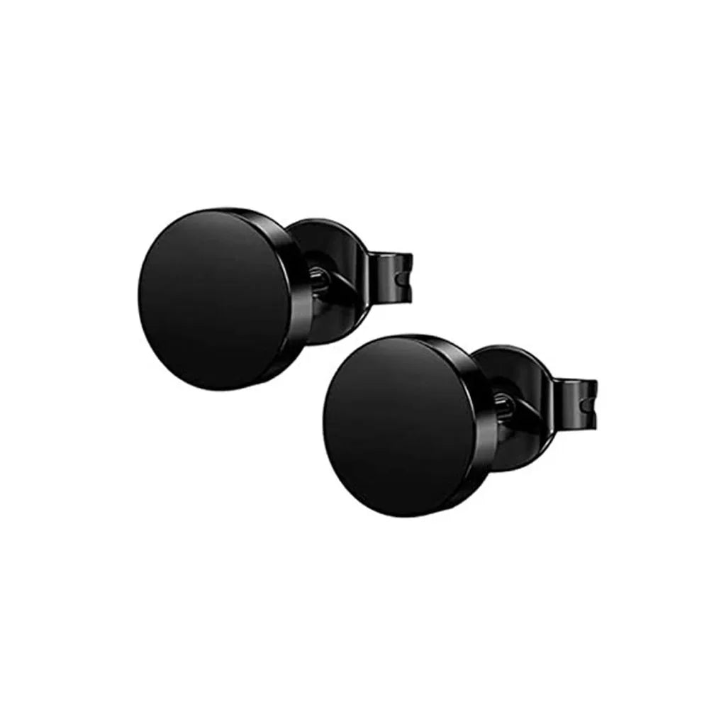3-8mm Small Black Silver Colour Earrings Stone CZ Crystal Ear Studs Surgical Steel Cubic Unisex Accessories - The Clothing Company Sydney