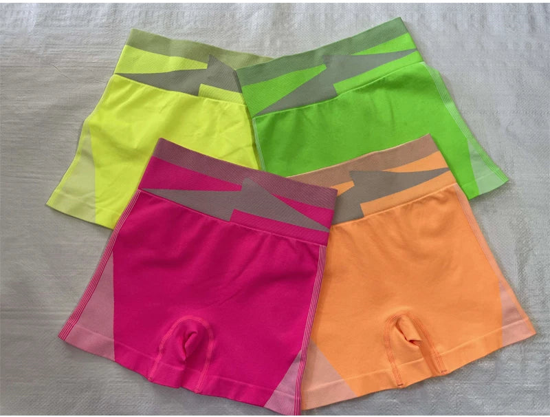 Yoga Set Sport Bra and Shorts fluorescent Gym Set 2 Piece GYM Workout Sportwear Padded Vest Fitness Suit The Clothing Company Sydney