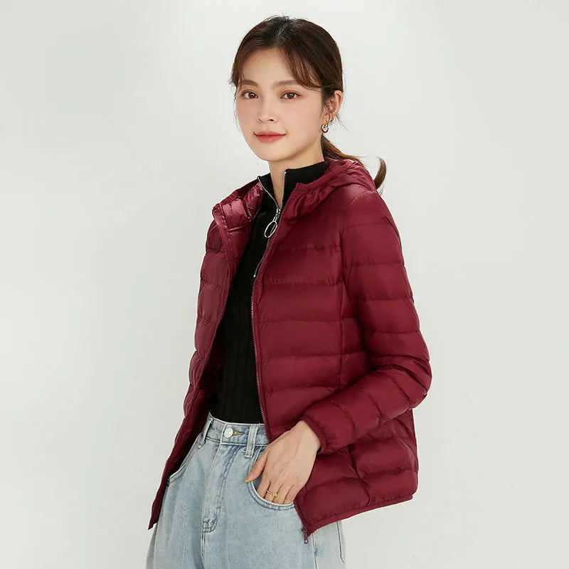 Matte Fabric Women's Duck Down Jacket Ultra Light Down Jacket Feather Jacket Overcoat Windbreaker Coat - The Clothing Company Sydney