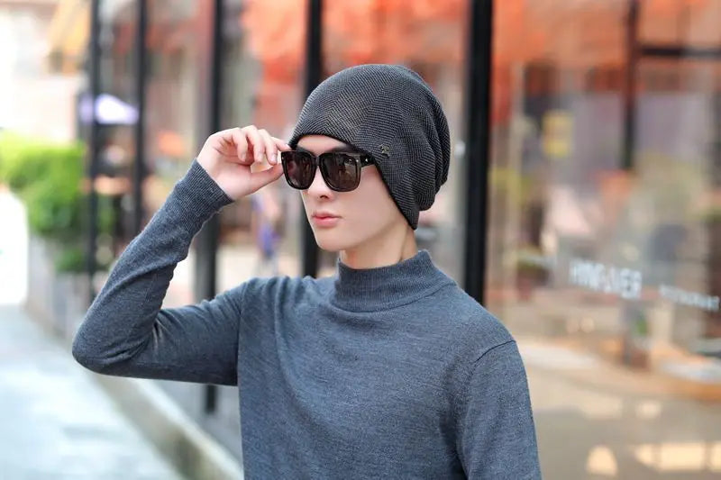 Unisex Warm Winter Hat Fashion Men & Women Thick Knitted Hat Outdoor Sports Ski Beanie Hats - The Clothing Company Sydney