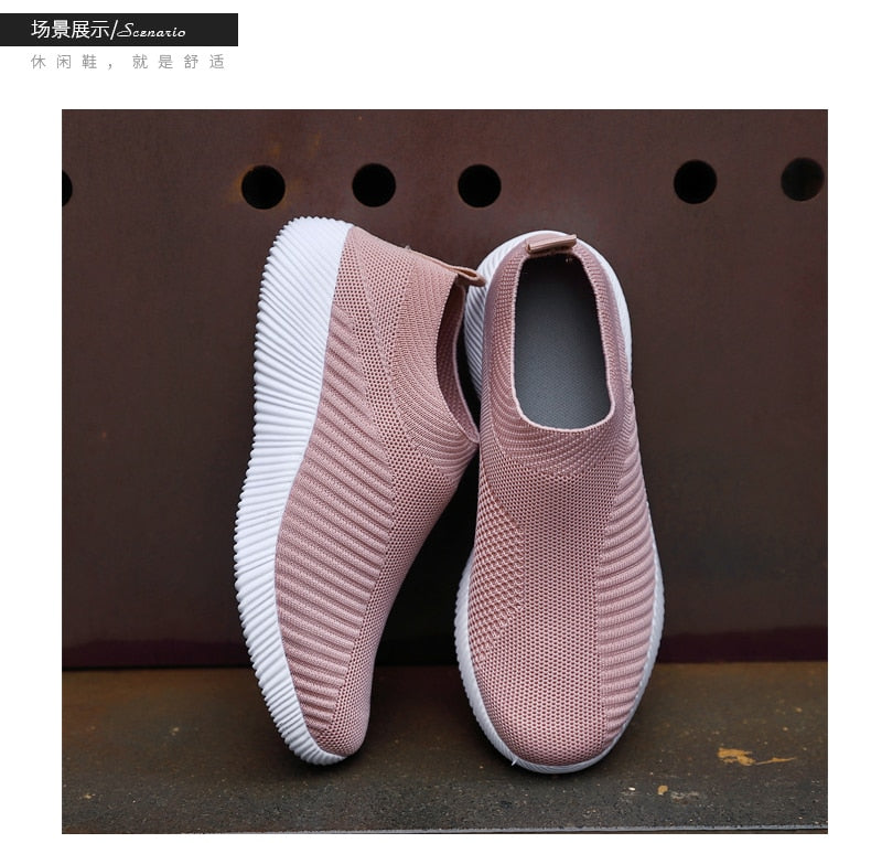Women's Vulcanized Shoes High Quality Women Sneakers Slip On Flats Shoes Women Loafers Walking Flats The Clothing Company Sydney