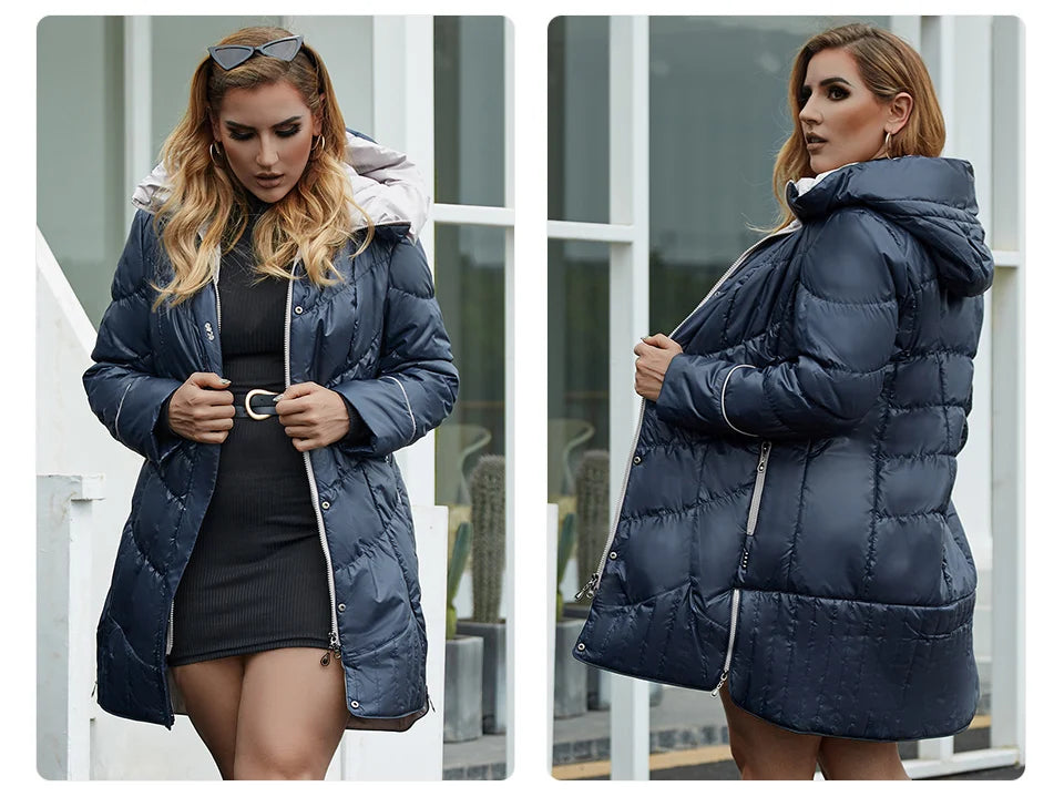 Women's winter Coat Casual Parkas Hooded Coats Plus Size Jacket - The Clothing Company Sydney