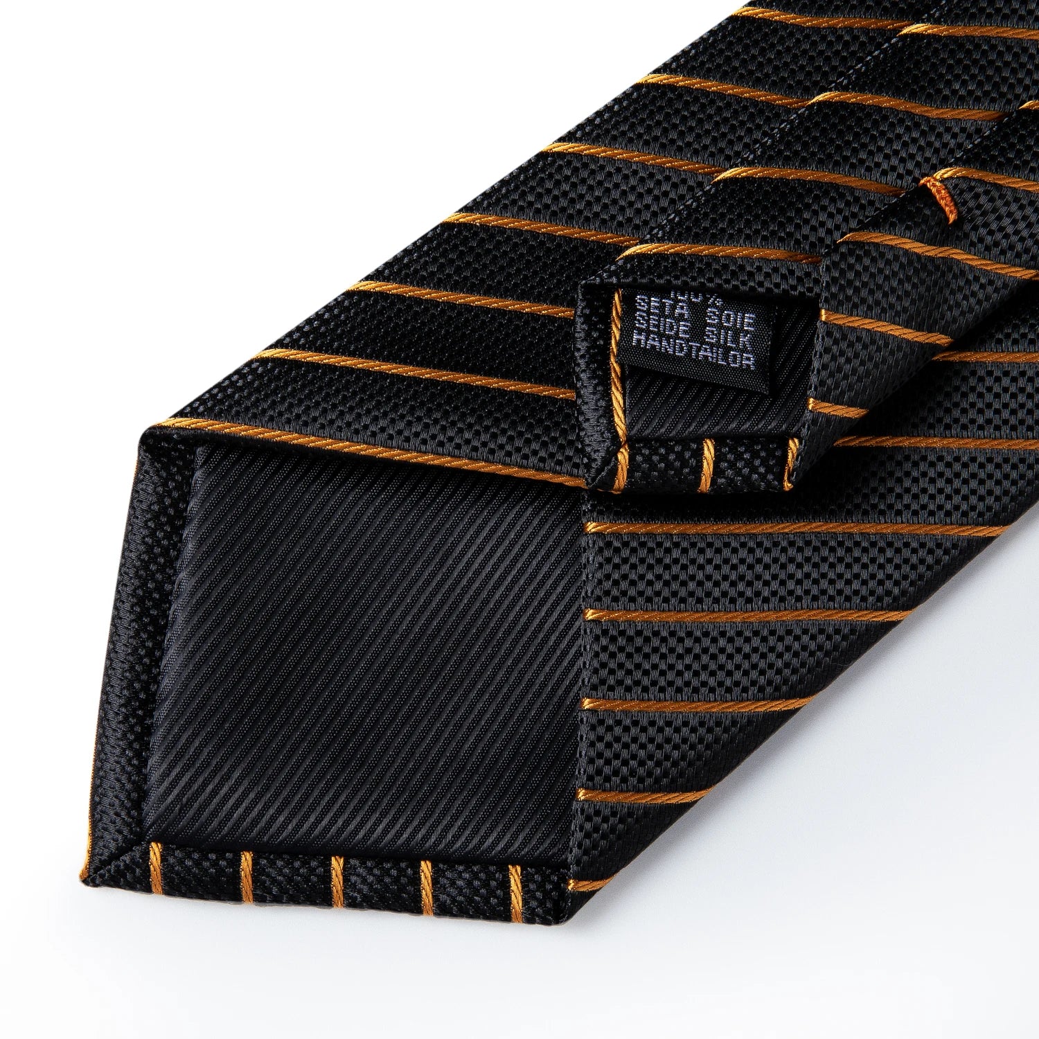 Fashion Men's Tie Luxury Gold Blue Black Striped Paisley Silk Wedding Tie For Men Designer Hanky Cufflinks Gift Tie Set - The Clothing Company Sydney