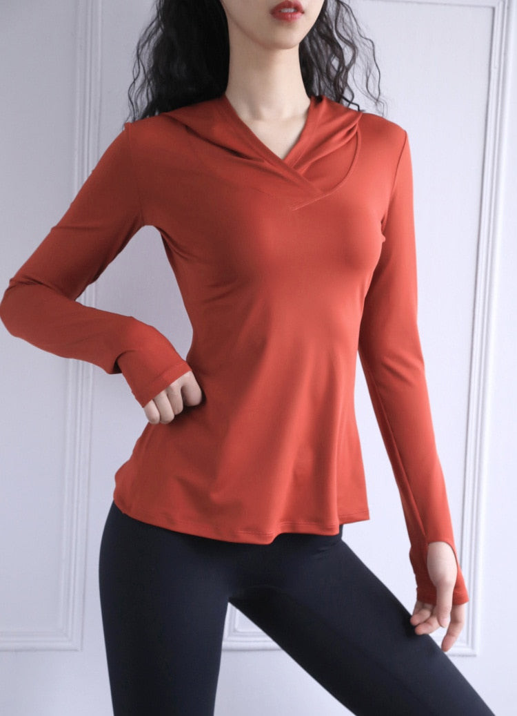 Women's Back Forked Yoga Shirt Long Sleeve Thumb Hole Running T-shirt Mesh Breathable Sports Hoodie Fitness Top Gym Workout Blouse The Clothing Company Sydney