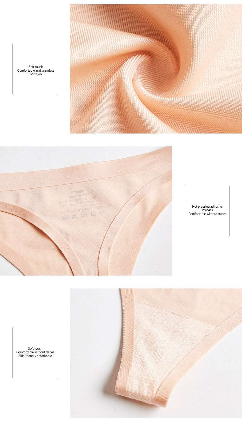 15 Colors Low-Rise Panties Ice Silk Thong  Seamless G String Fashion simple Underwear Women Back Lace Thongs Lingerie The Clothing Company Sydney