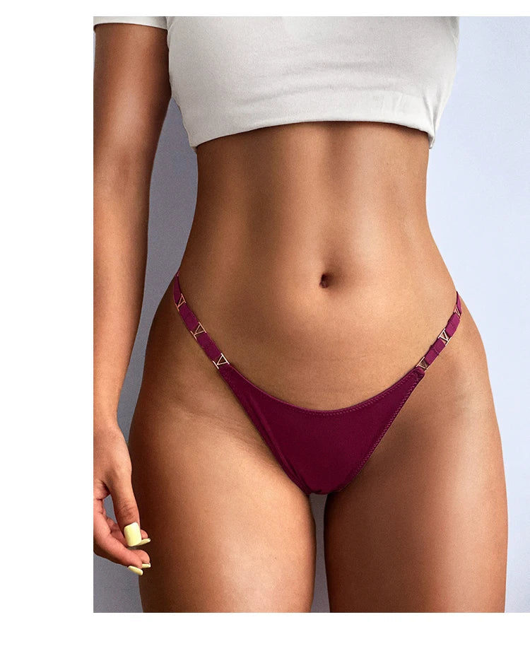 Seamless Thong Women's Underwear Briefs Panties Zebra Flower Low Rise Metal Buckle G String Bikini Undies The Clothing Company Sydney