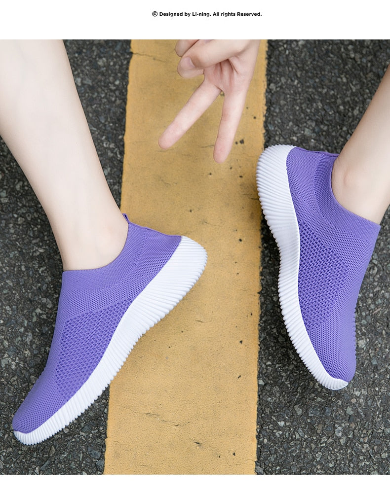 Women's Vulcanized Shoes High Quality Women Sneakers Slip On Flats Shoes Women Loafers Walking Flats The Clothing Company Sydney