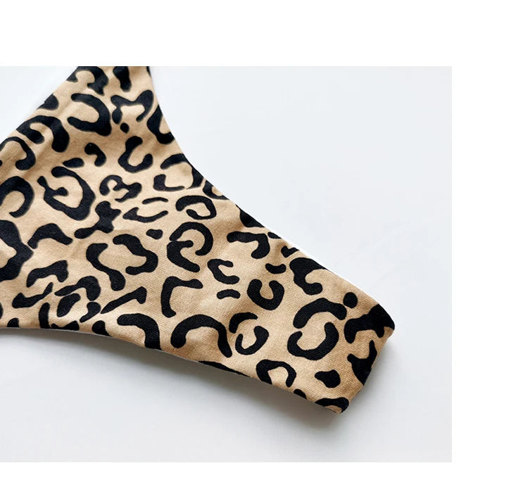 Cotton Leopard G String Women Panties Briefs Thong Low Waist T-back Bikini Underwear Seamless Lingerie - The Clothing Company Sydney