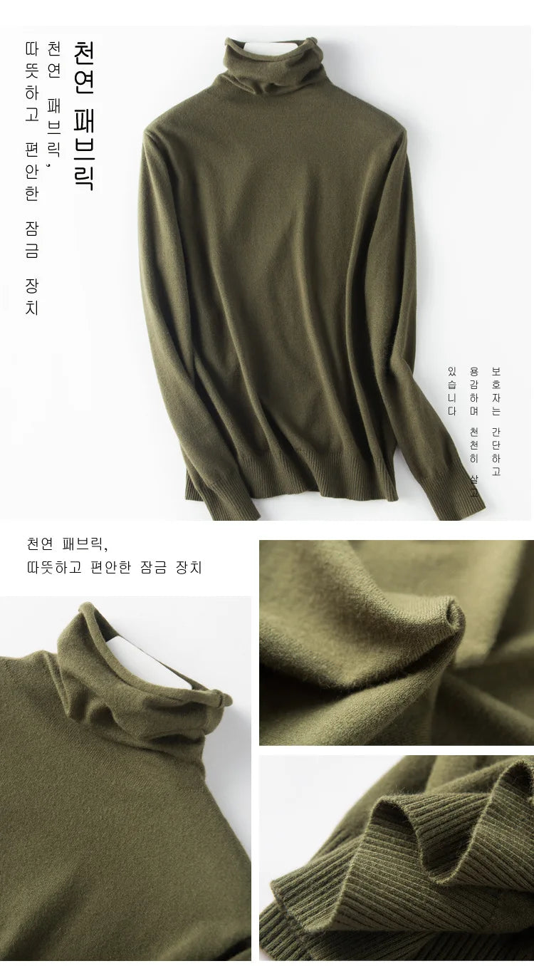 Autumn Winter Sweater Turtleneck Slim Fit Basic Pullovers Fashion Knit Tops Bottoming Women's Sweater Stretch Jumpers The Clothing Company Sydney