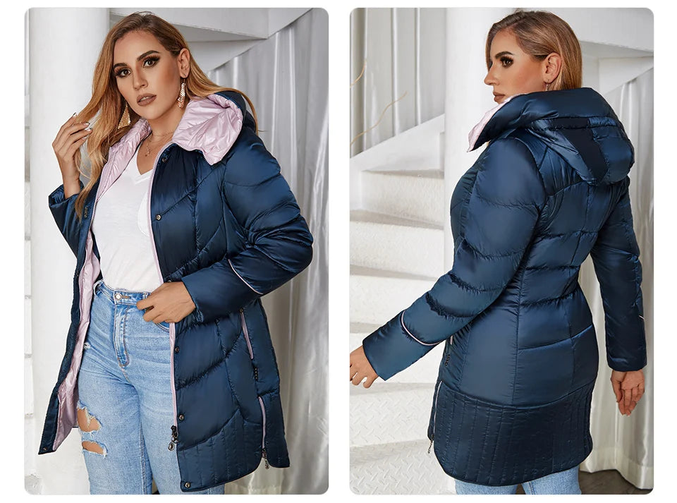 Women's winter Coat Casual Parkas Hooded Coats Plus Size Jacket - The Clothing Company Sydney