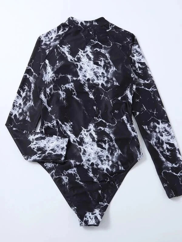 One Piece Swimsuit For Sports Surfing Long Sleeve Swimwear Women's Bodysuit Swimming Bathing Suit Beachwear Pool Bather - The Clothing Company Sydney