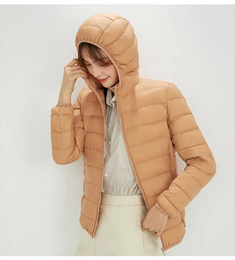 Matte Fabric Women's Duck Down Jacket Ultra Light Down Jacket Feather Jacket Overcoat Windbreaker Coat - The Clothing Company Sydney