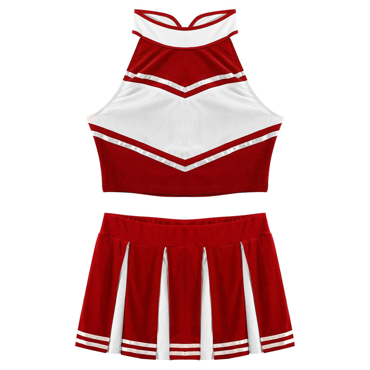 2 Piece Cheerleader Costume Women Adult Cheerleading Uniform Dancing Outfit Sleeveless Crop Top with Mini Pleated Skirt The Clothing Company Sydney
