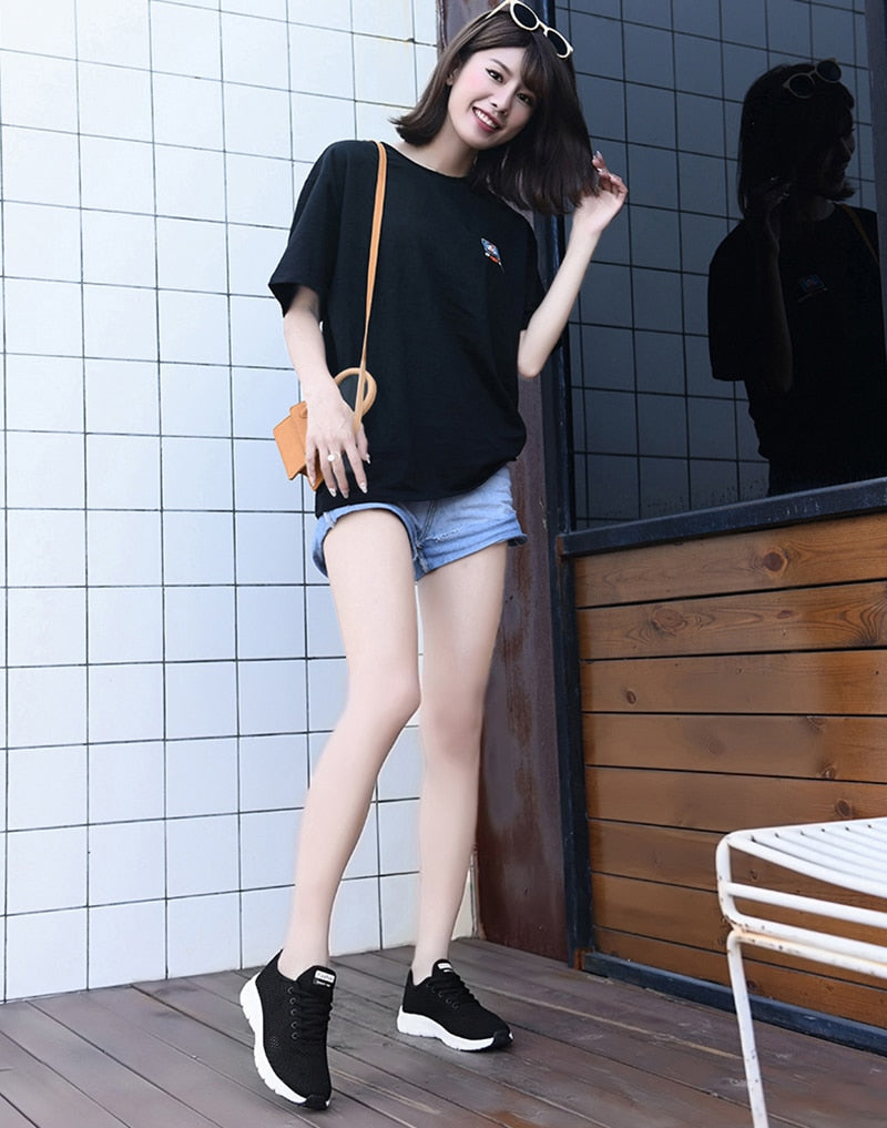 Mesh Women's Sneakers Breathable Flat Shoes Women Lightweight Sports Shoes Non-slip Running Footwear Casual Shoes The Clothing Company Sydney