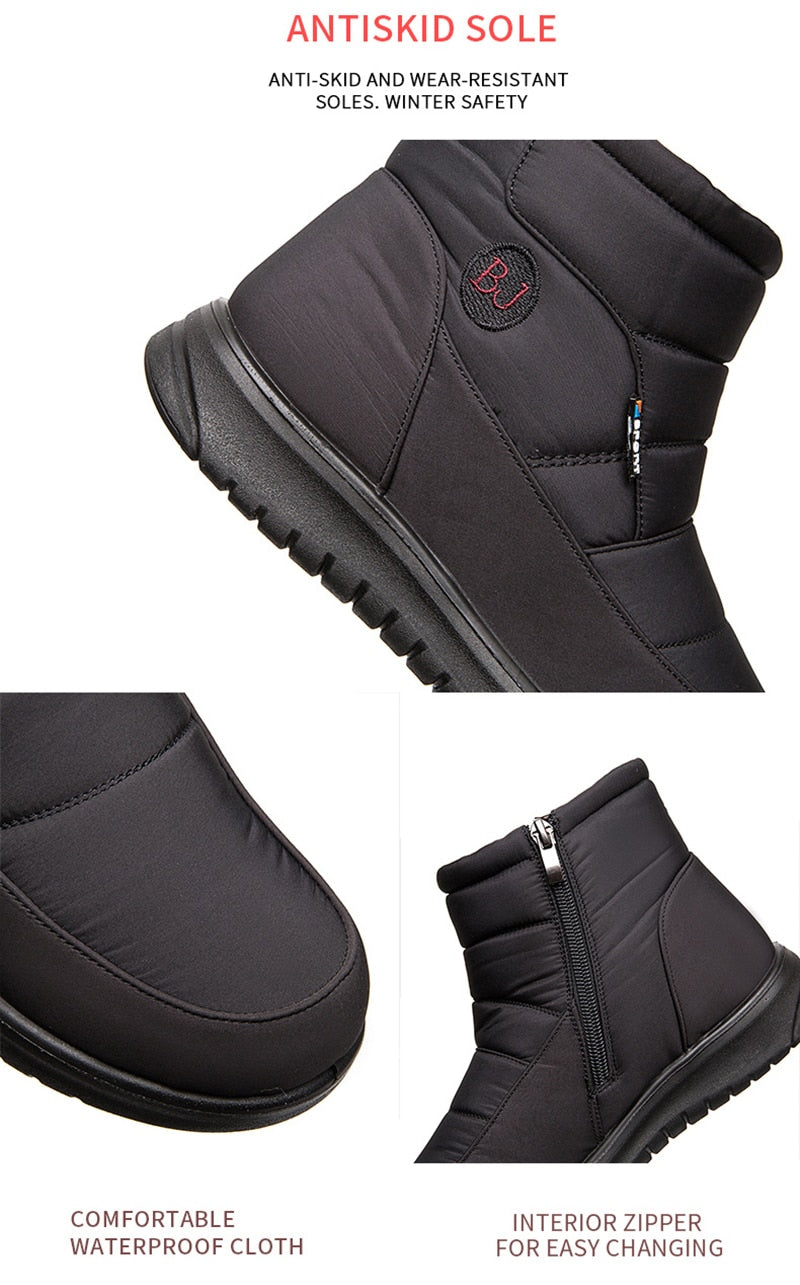 Thick Plush Winter Boots for Women Non-slip Waterproof Snow Boots Flat Heels Warm Cotton Padded Shoes The Clothing Company Sydney