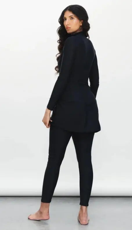 3 Piece Long Sleeve solid black Full Body Swimwear Women's Swimsuit The Clothing Company Sydney