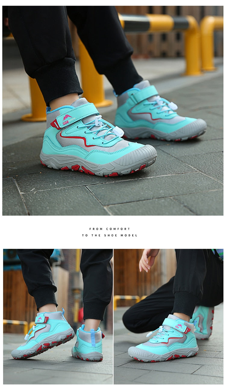 Autumn Hiking Shoes Kids Outdoor Sneakers Boys Girls Ankle Trekking Shoes Children Winter Hiking Boots Breathable Anti-Slip Shoe The Clothing Company Sydney