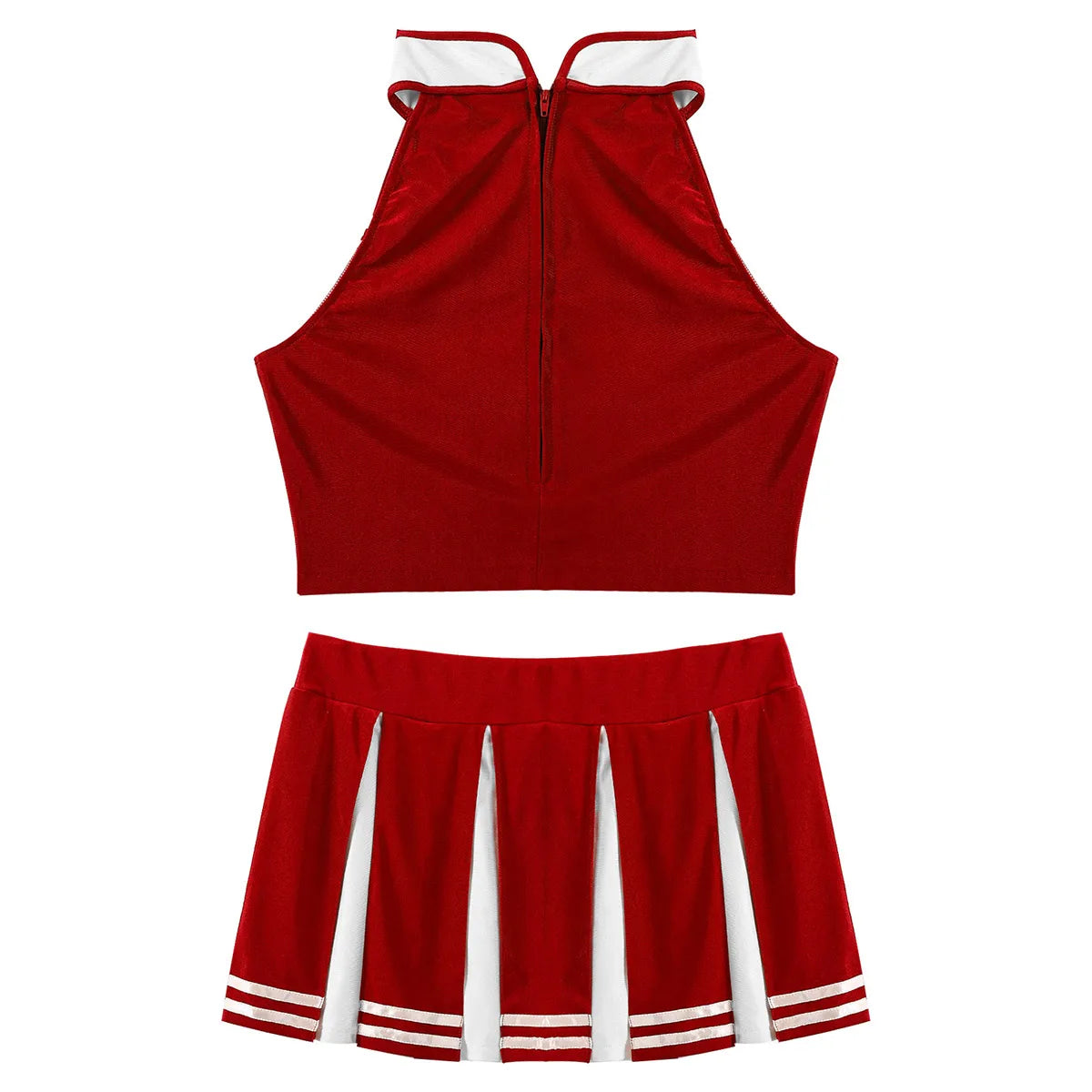 2 Piece Cheerleader Costume Women Adult Cheerleading Uniform Dancing Outfit Sleeveless Crop Top with Mini Pleated Skirt The Clothing Company Sydney
