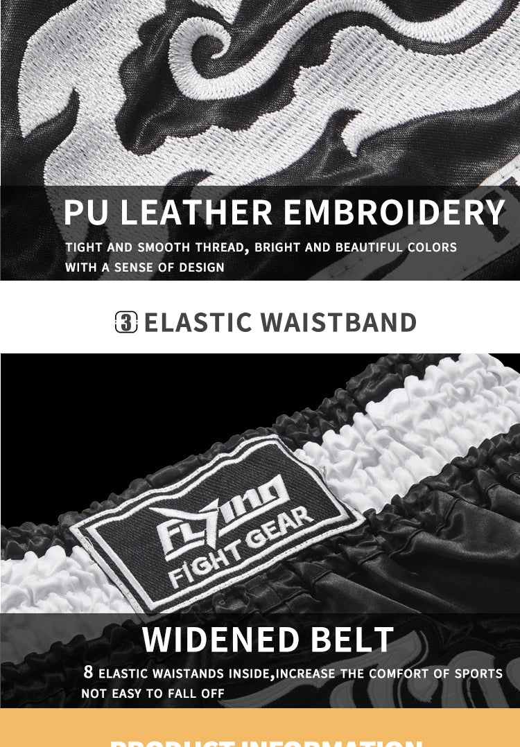 Muay Thai Boxing Shorts for Men's Women's Kids Teenagers Kickboxing Fighting MMA Trunks Sanda Grappling Bjj Sports Short Pants The Clothing Company Sydney