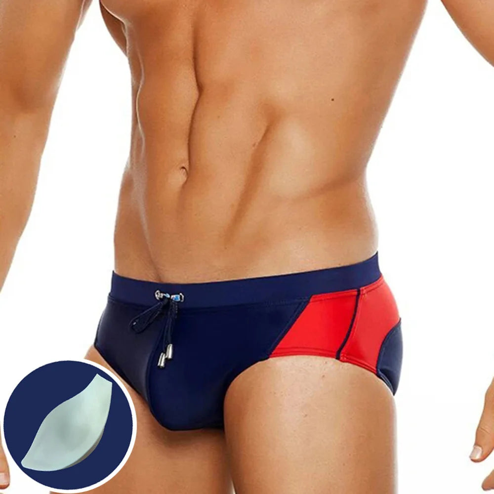 Push-Up Pad Enlarge Pouch Swimwear Colorful Padded Mens Swimming Briefs Swim Surf Beach Shorts Boxers Trunks The Clothing Company Sydney