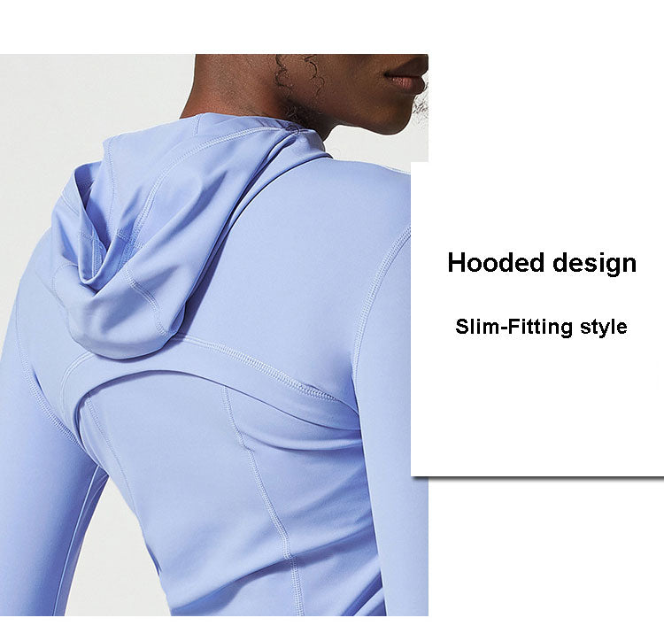 2 Piece Women's Hooded Jacket Long Sleeve With Thumb Holes Workout Yoga Shirt Outdoor Running Coat Gym Sweatshirt The Clothing Company Sydney