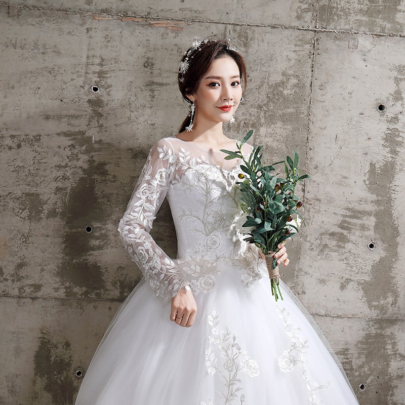 Long Sleeve Ball Gown Luxury Lace Wedding Dresses Plus Size Wedding Dress The Clothing Company Sydney